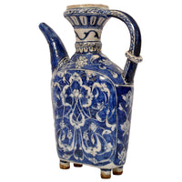 Antique Ottoman Islamic Blue & White Iznik Pottery Water Jug / Ewer, Turkey, circa 1650