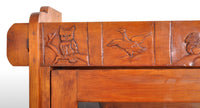 Antique American Carved Knotty Pine Country Gun / Rifle Display Cabinet, circa 1920
