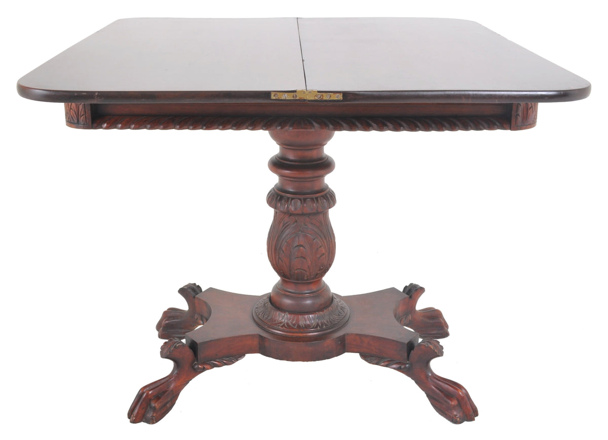 Antique American Late Federal/Empire Mahogany Fold-Over Tea/Games/Card Table, Circa 1830