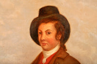 Antique Country House Georgian Hunting Portrait, Oil on Canvas, circa 1750