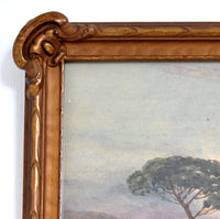Antique Scottish Impressionist Watercolor Landscape Painting of Dunbartonshire by Alexander Kellock Brown (Scotland, 1849-1922), 1881