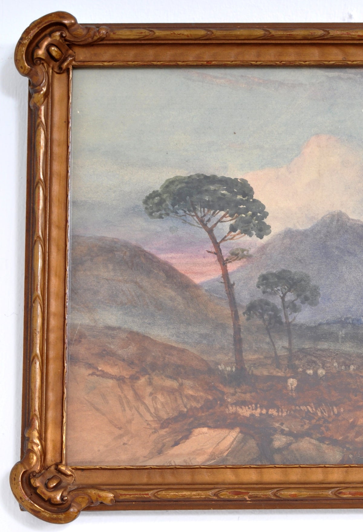Antique Scottish Impressionist Watercolor Landscape Painting of Dunbartonshire by Alexander Kellock Brown (Scotland, 1849-1922), 1881