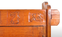Antique American Carved Knotty Pine Country Gun / Rifle Display Cabinet, circa 1920