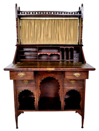 Liberty & Co Arts & Crafts Anglo Moorish Medina Oak Bureau / Desk, L F Wyburd, circa 1900