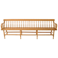 Antique American Windsor Pine & Maple Spindle Back Colonial Deacon's Bench, circa 1840