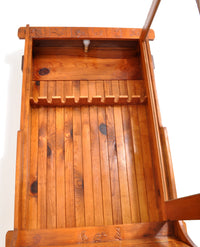 Antique American Carved Knotty Pine Country Gun / Rifle Display Cabinet, circa 1920