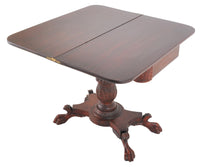 Antique American Late Federal/Empire Mahogany Fold-Over Tea/Games/Card Table, Circa 1830