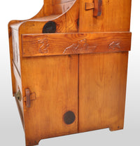 Antique American Carved Knotty Pine Country Gun / Rifle Display Cabinet, circa 1920