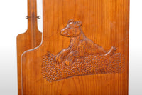 Antique American Carved Knotty Pine Country Gun / Rifle Display Cabinet, circa 1920