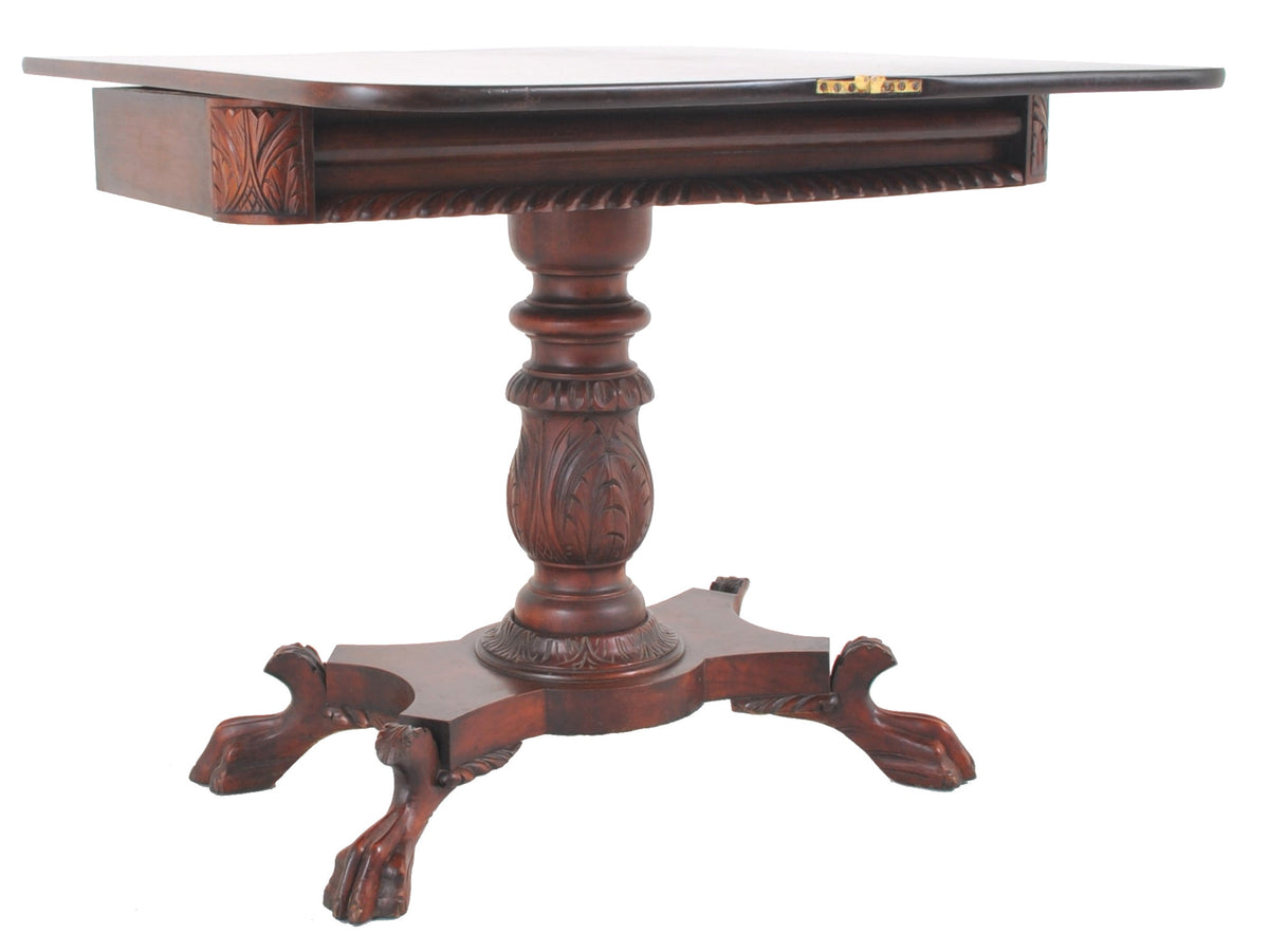 Antique American Late Federal/Empire Mahogany Fold-Over Tea/Games/Card Table, Circa 1830