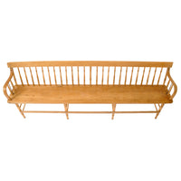 Antique American Windsor Pine & Maple Spindle Back Colonial Deacon's Bench, circa 1840