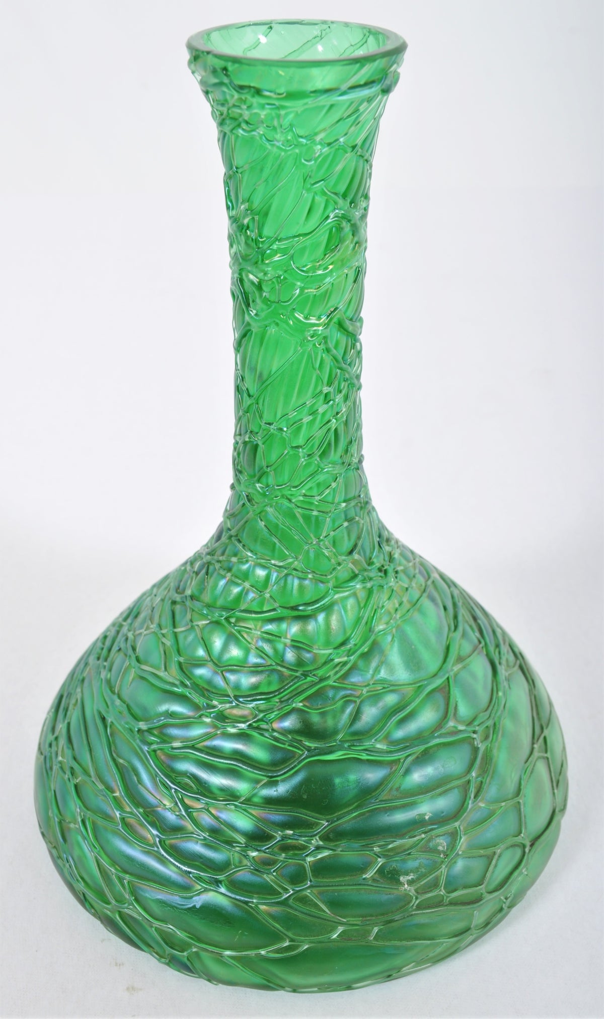 Antique Art Nouveau Hand Blown Czech Glass Vase by Loetz/Kralik, Circa 1900
