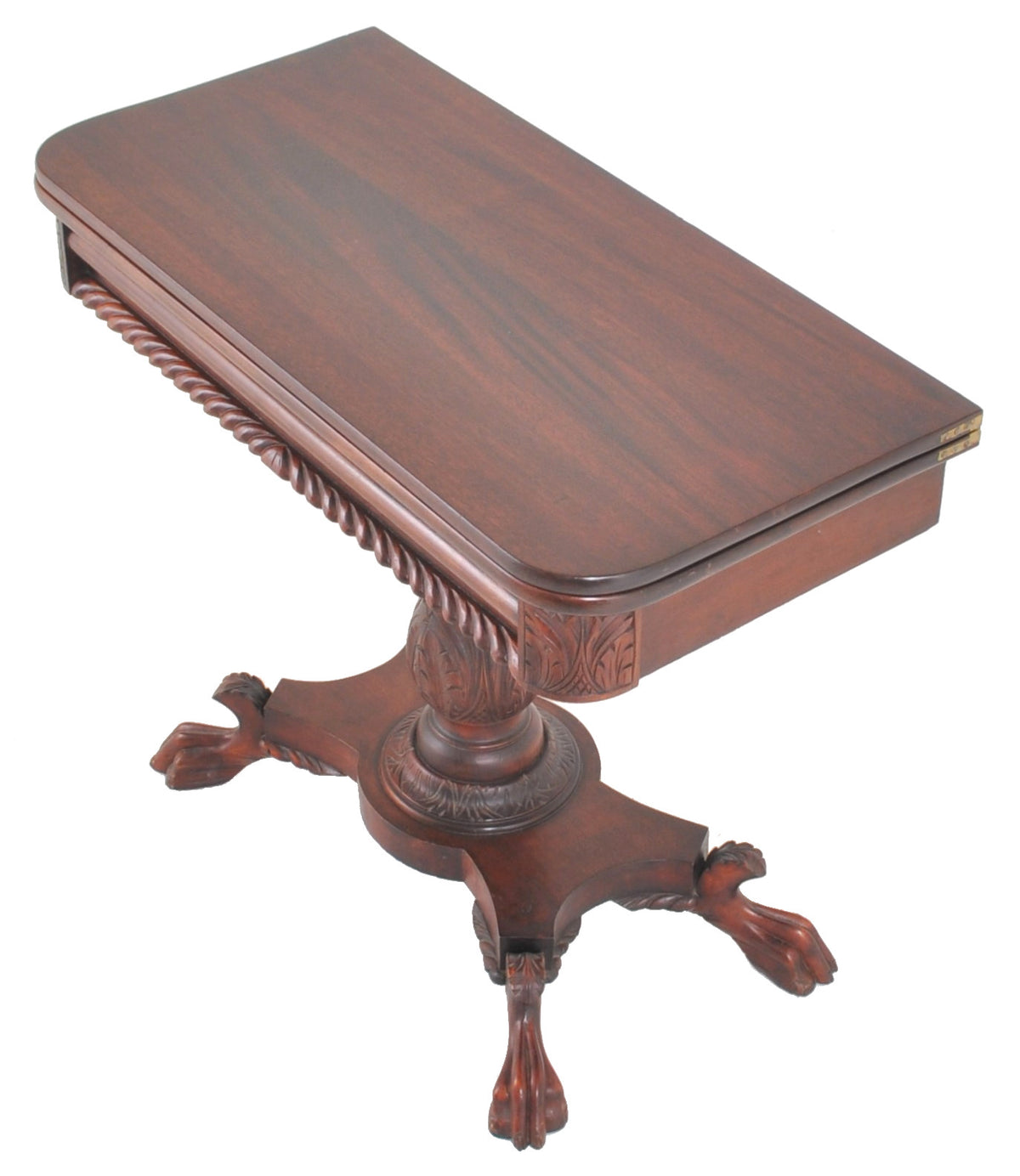 Antique American Late Federal/Empire Mahogany Fold-Over Tea/Games/Card Table, Circa 1830
