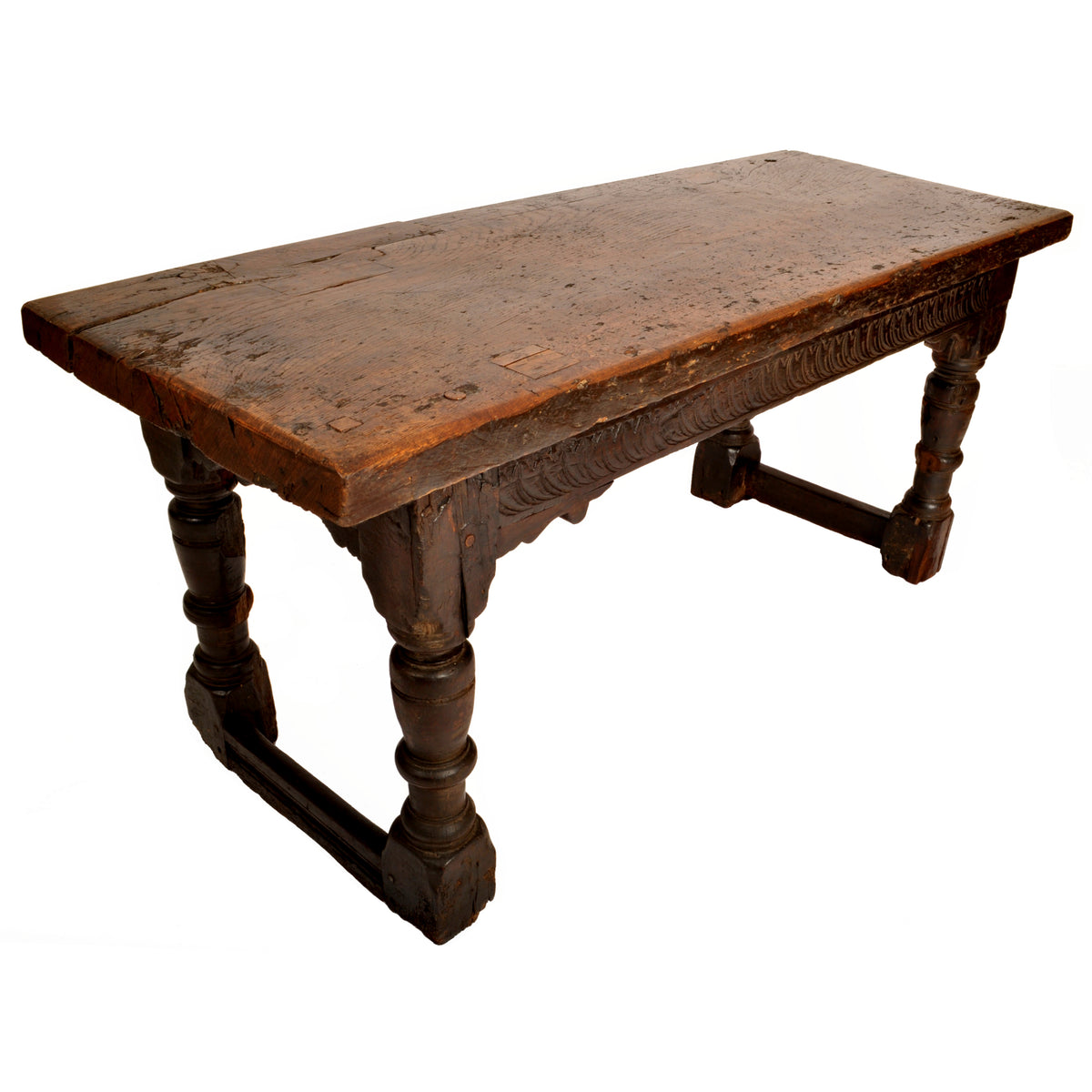 Antique 16th Century Elizabethan Tudor Carved Oak Dining / Refectory Table, circa 1550