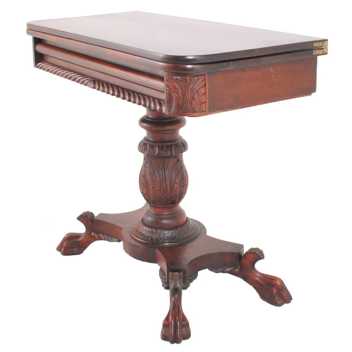 Antique American Late Federal/Empire Mahogany Fold-Over Tea/Games/Card Table, Circa 1830