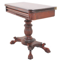 Antique American Late Federal/Empire Mahogany Fold-Over Tea/Games/Card Table, Circa 1830