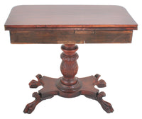 Antique American Late Federal/Empire Mahogany Fold-Over Tea/Games/Card Table, Circa 1830