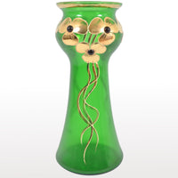 Antique Art Nouveau Czech Iridescent Glass Vase, Circa 1900