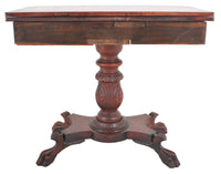 Antique American Late Federal/Empire Mahogany Fold-Over Tea/Games/Card Table, Circa 1830