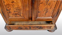 Antique French Provincial Finely Figured Walnut Wedding Armoire, circa 1750