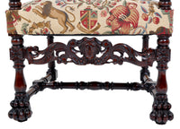 Pair of Antique Baroque Carved Mahogany Throne Chairs, circa 1870
