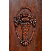 Antique German Baroque Revival Carved Oak Bookcase / Bibliotheque / Library Cabinet, circa 1890