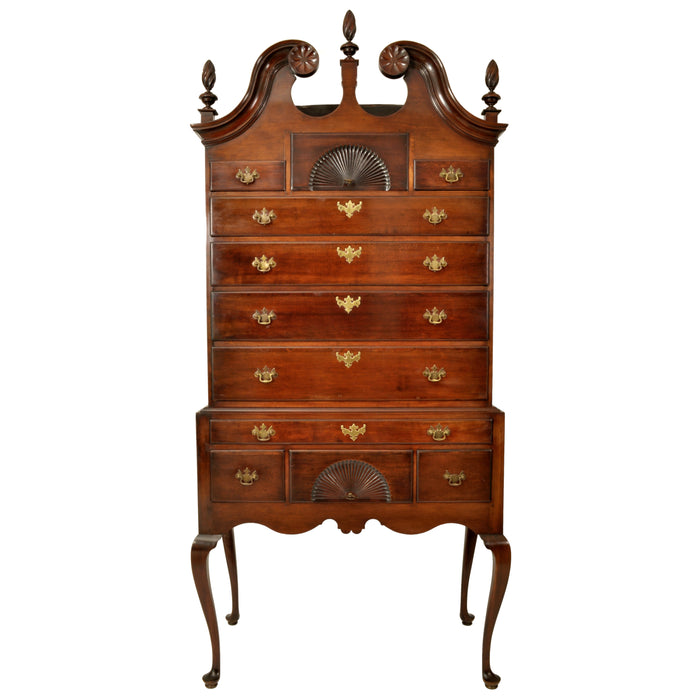 Antique 18th Century American Mahogany Highboy / Chest on Stand, Massachusetts, circa 1760