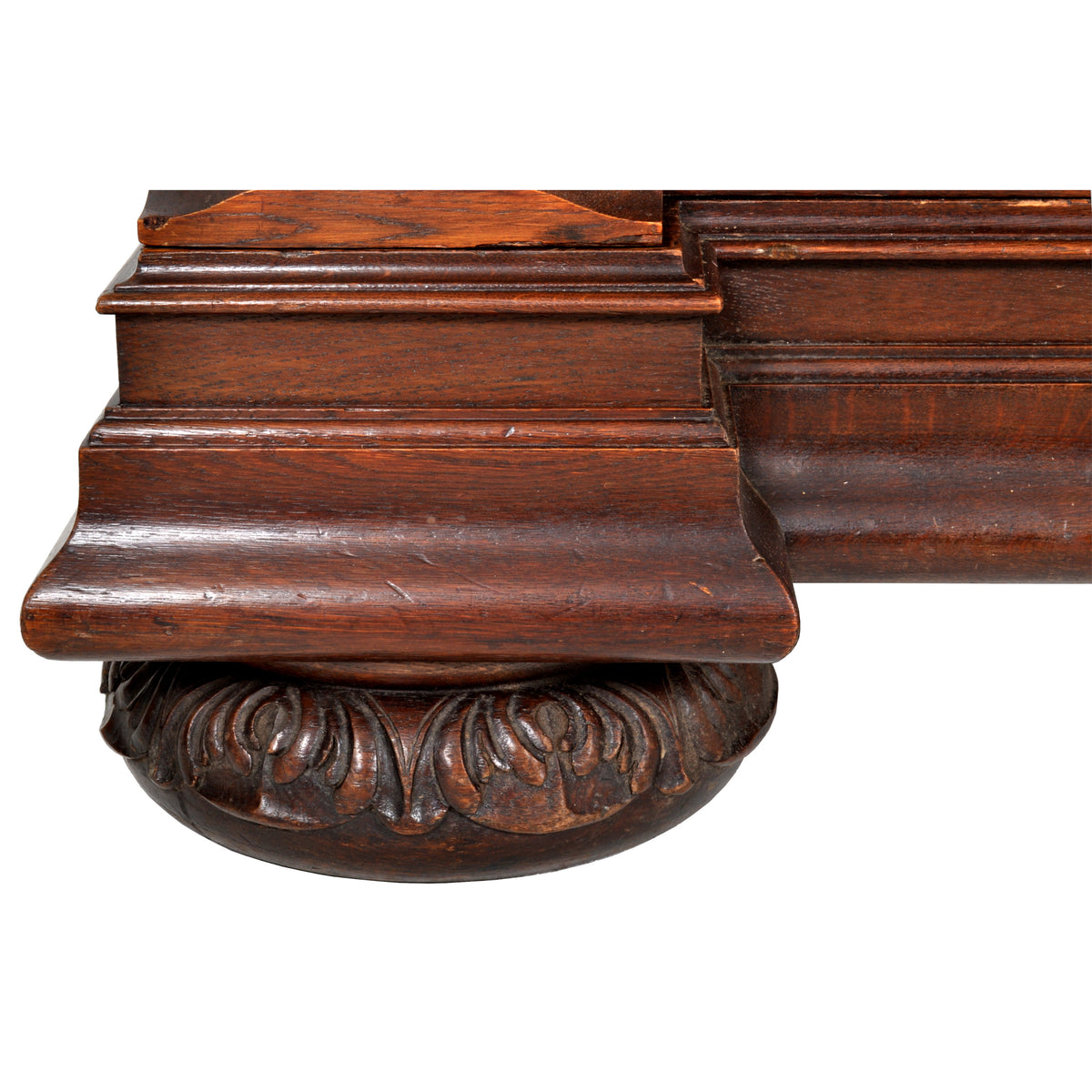 Antique German Baroque Revival Carved Oak Bookcase / Bibliotheque / Library Cabinet, circa 1890