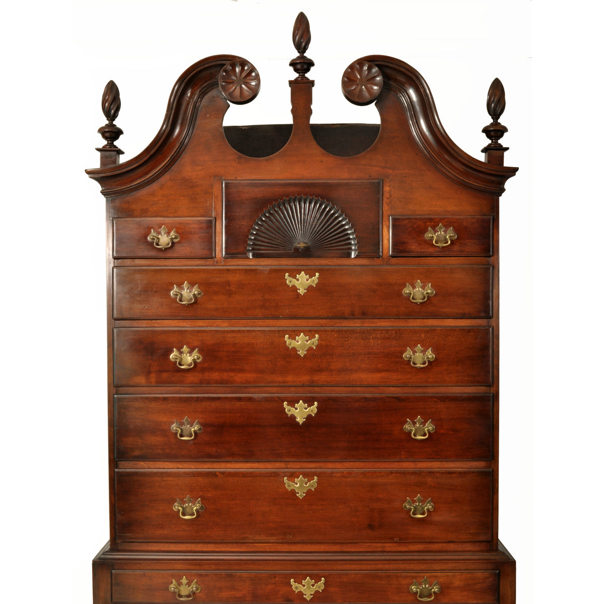 Antique 18th Century American Mahogany Highboy / Chest on Stand, Massachusetts, circa 1760