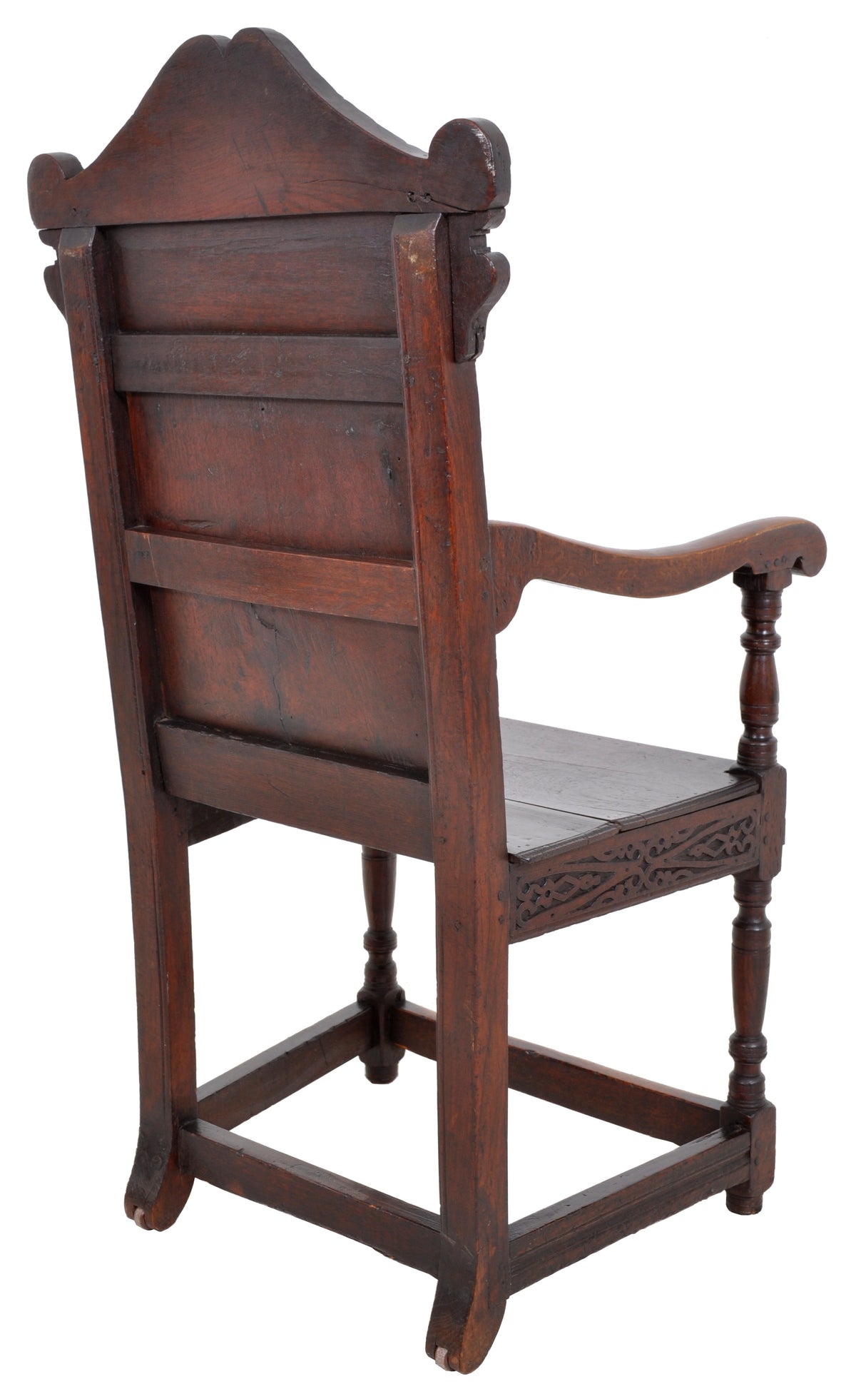 Antique 17th Century Charles II Yorkshire Carved Inlaid Oak Wainscot Chair, circa 1670