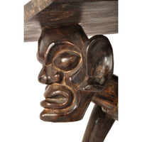 Antique West African Benin Tribal Yoruba Carved Figural Ceremonial Table / Stool, circa 1920