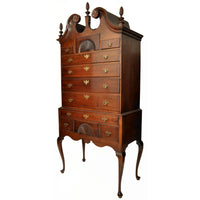 Antique 18th Century American Mahogany Highboy / Chest on Stand, Massachusetts, circa 1760