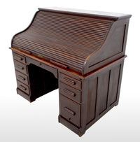 Antique American Victorian Oak Roll Top 'S Curve' Tambor Desk, circa 1880
