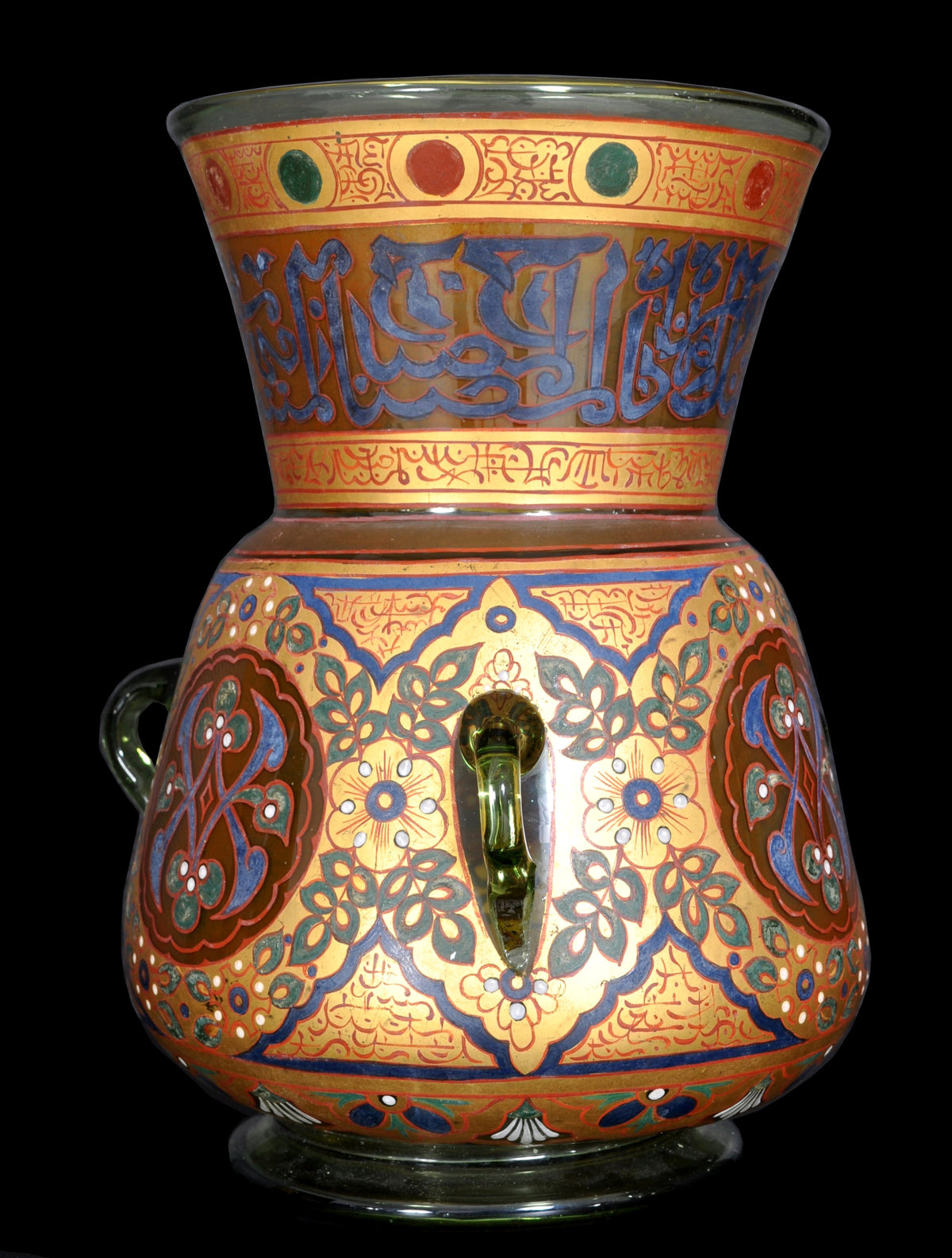 Antique French Islamic Glass Enamel Gilt Mamluk Revival Mosque Lamp, Phillippe-Joseph Brocard (1831-1896), circa 1880