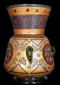 Antique French Islamic Glass Enamel Gilt Mamluk Revival Mosque Lamp, Phillippe-Joseph Brocard (1831-1896), circa 1880