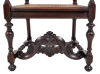 Antique Baroque Carved Walnut Throne Chair, circa 1880