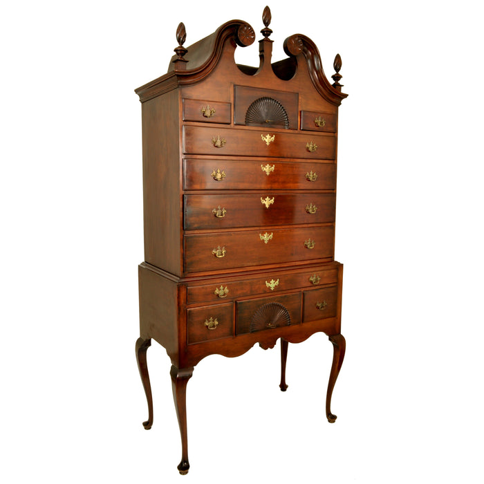 Antique 18th Century American Mahogany Highboy / Chest on Stand, Massachusetts, circa 1760