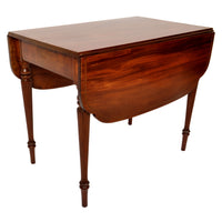 Antique American Federal Sheraton Inlaid Mahogany Pembroke Table, New York, circa 1790