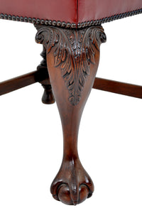 Antique Early Victorian Chippendale Mahogany Carved Corner Chair, circa 1845