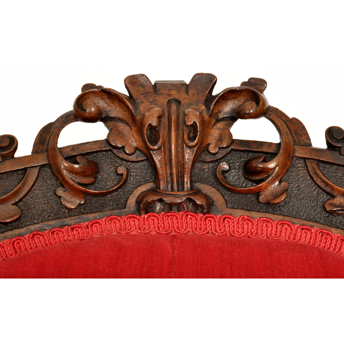 Antique American Laminated & Carved Rococco Armchair, John Belter Meeks NY 1850s