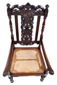 Antique Baroque Carved Walnut Throne Chair, circa 1880