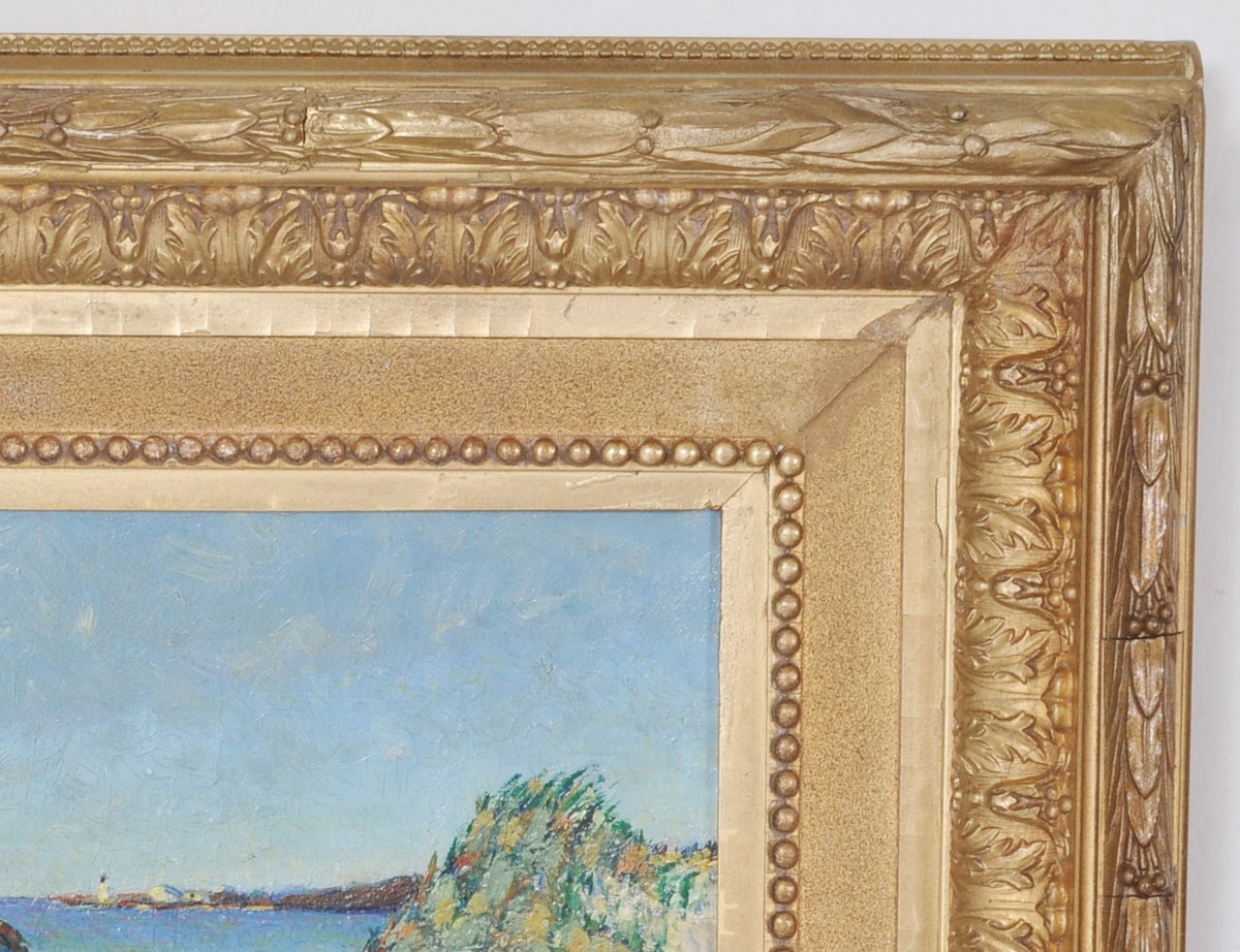 19th Century French Landscape Painting Cote d'Azur by Henri Perrin, circa 1890