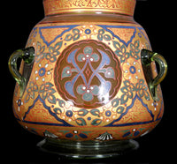 Antique French Islamic Glass Enamel Gilt Mamluk Revival Mosque Lamp, Phillippe-Joseph Brocard (1831-1896), circa 1880