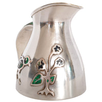 Mid-Century Modern Mexican Taxco Los Castillo Silver Malachite Pitcher / Jug, circa 1960