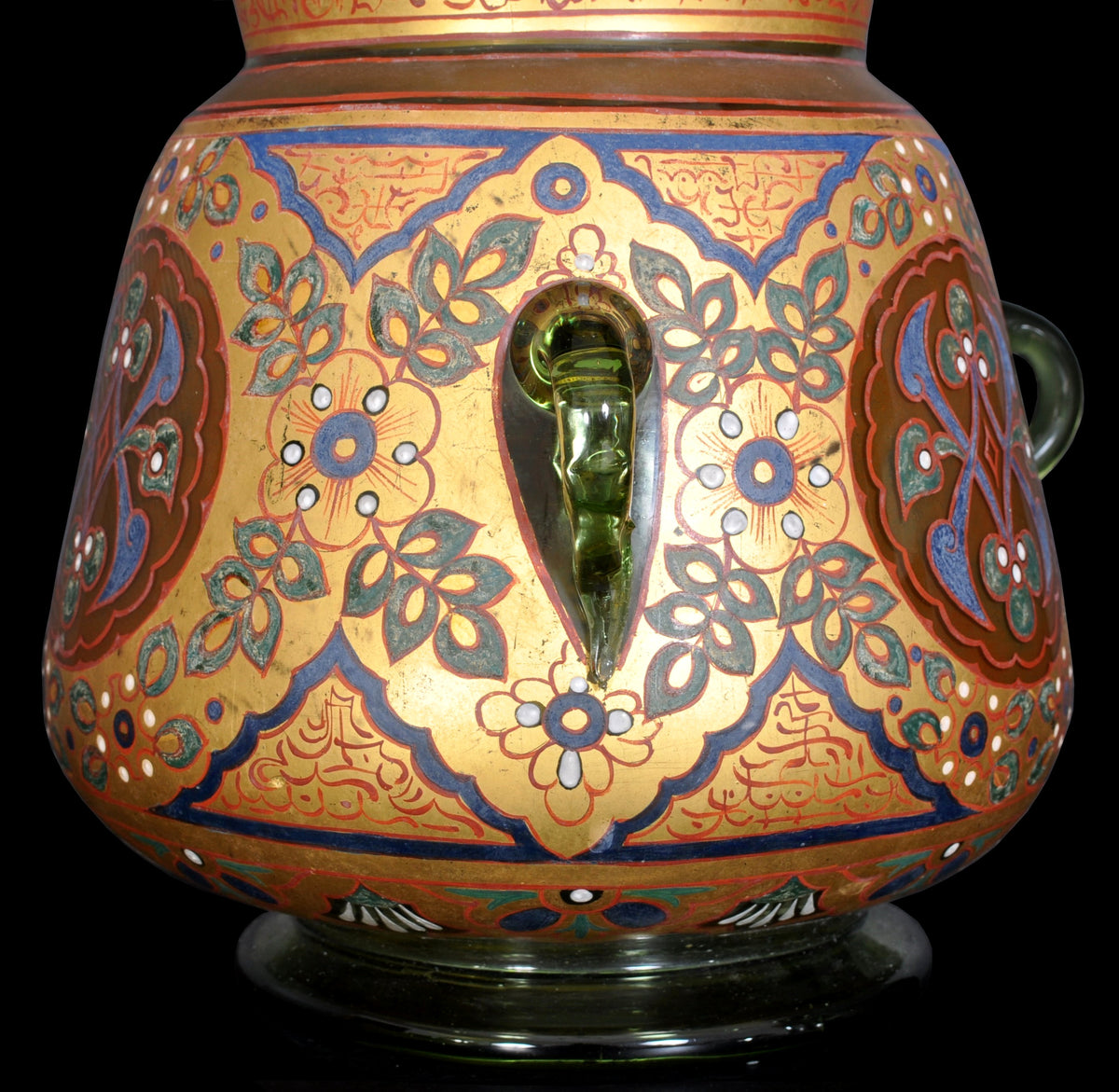 Antique French Islamic Glass Enamel Gilt Mamluk Revival Mosque Lamp, Phillippe-Joseph Brocard (1831-1896), circa 1880