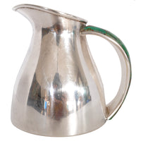 Mid-Century Modern Mexican Taxco Los Castillo Silver Malachite Pitcher / Jug, circa 1960