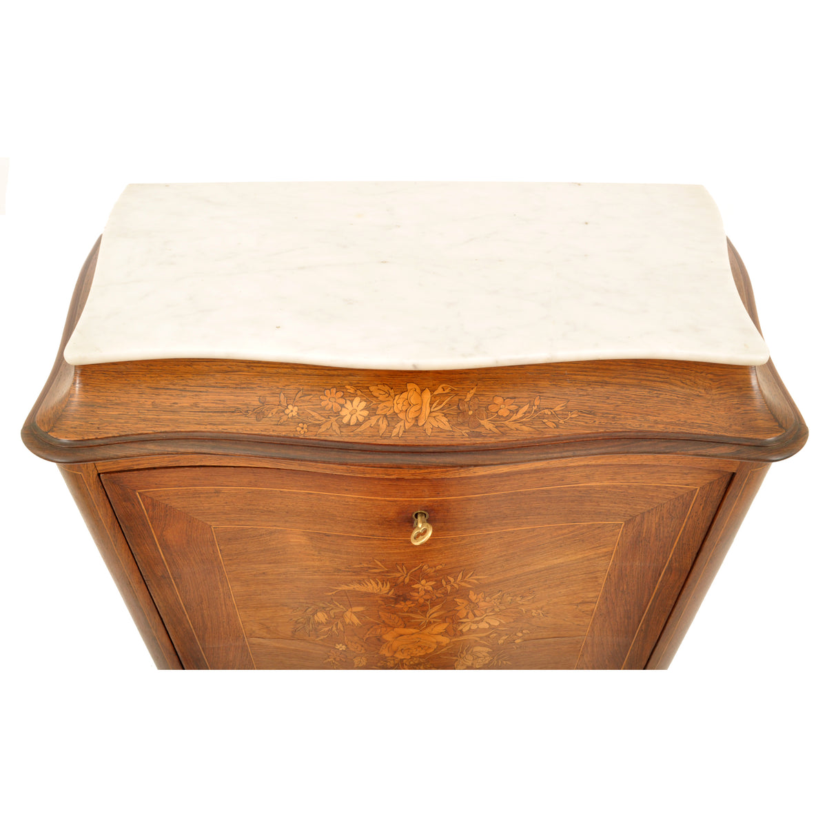 Antique French Louis XVI Inlaid Rosewood Secretaire Abattant Desk Dresser, 1880