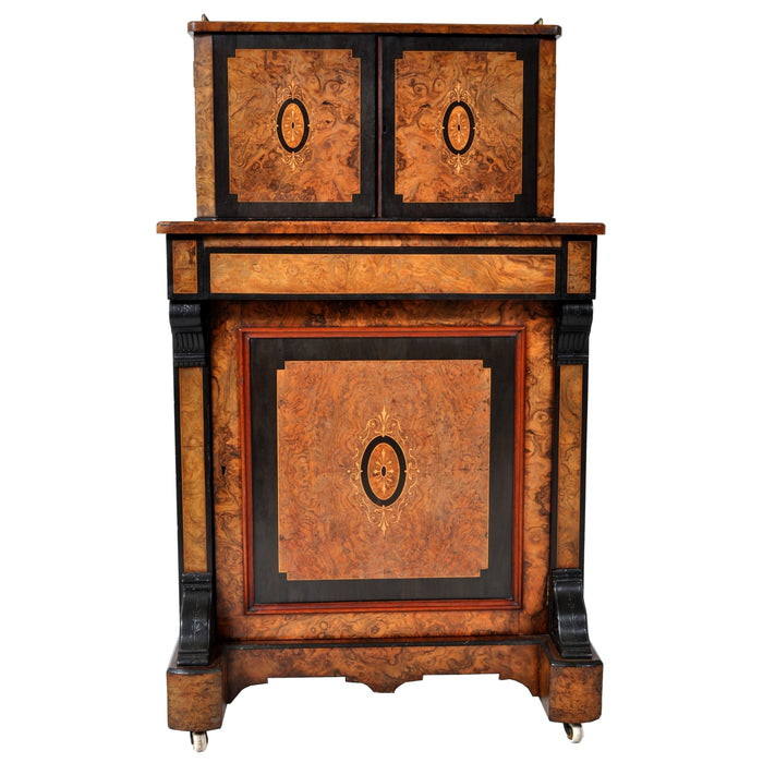 Antique Circassian Walnut Inlaid Aesthetic Movement Bonheur du Jour/Writing Desk, Circa 1880