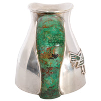 Mid-Century Modern Mexican Taxco Los Castillo Silver Malachite Pitcher / Jug, circa 1960
