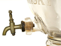 Large Antique Cut Glass Crystal Peck's Irish Whisky Dispenser / Decanter, circa 1870